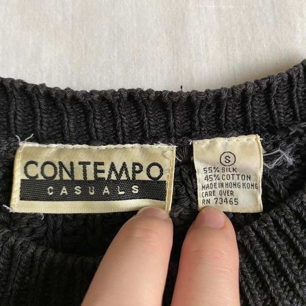 Vintage black silk blend cardigan - Picture 4 of 4